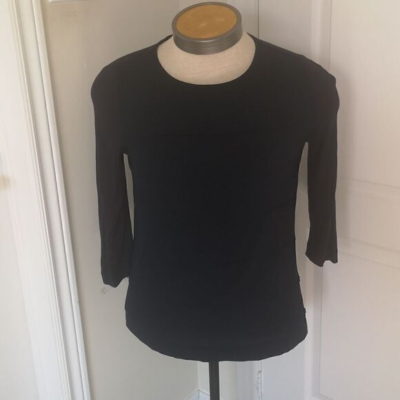 Olsen Ladies Crew Neck 3/4 Sleeves Casual Top Navy Blue 5/6 - Picture 6 of 16